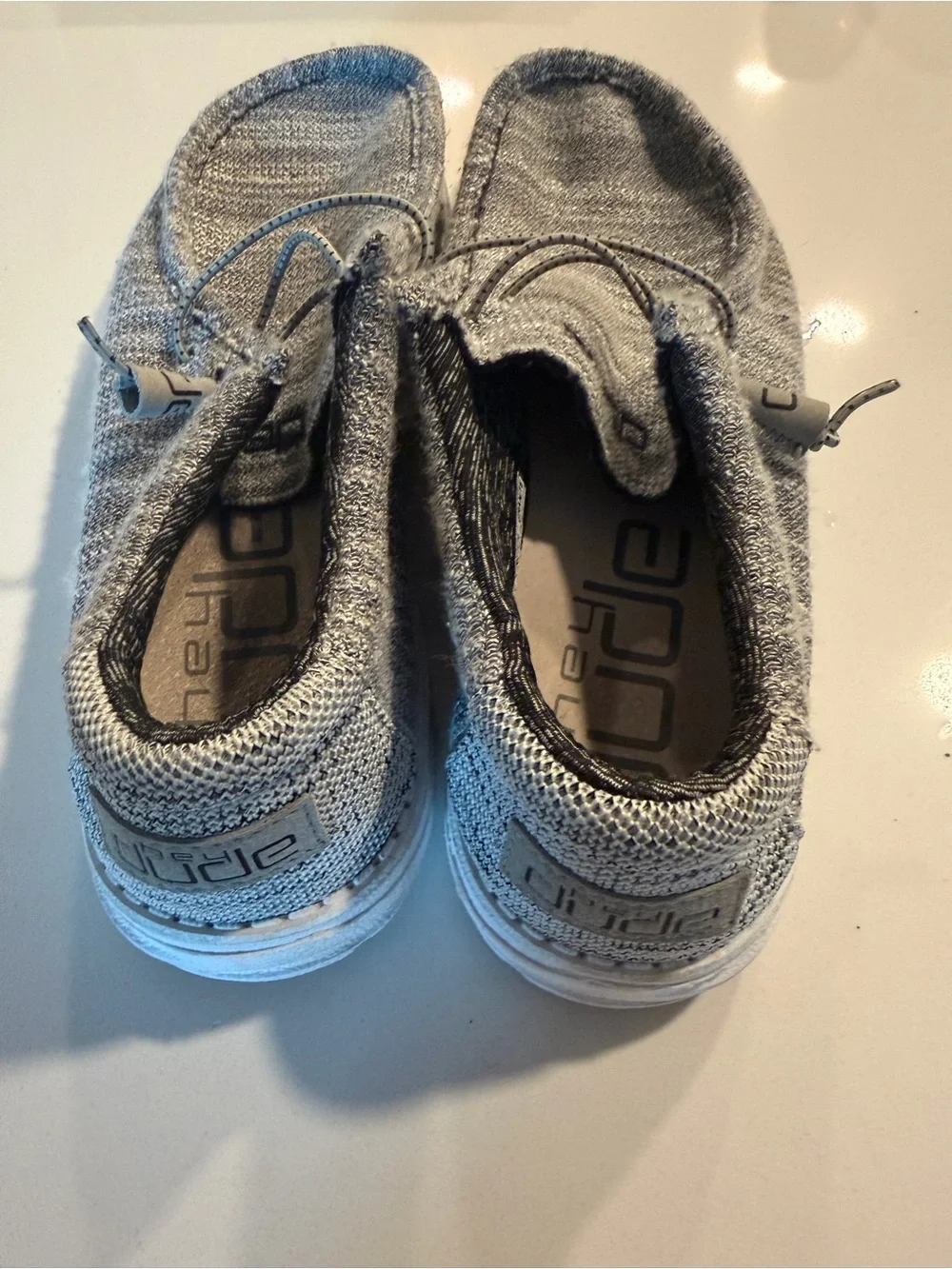 Hey Dude Gray Knit Slip-On Loafers